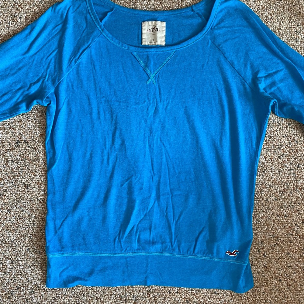 Hollister Blue Long Sleeve Shirt Size L